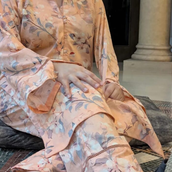 Pink-Peach Floral Co-Ord